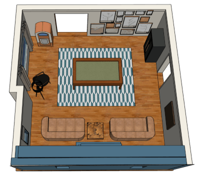 mockup design of game room