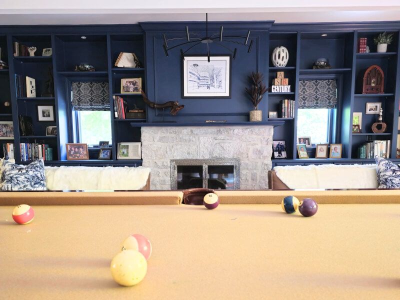 after picture of a game room