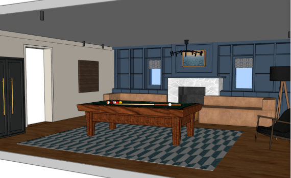 mockup design of game room