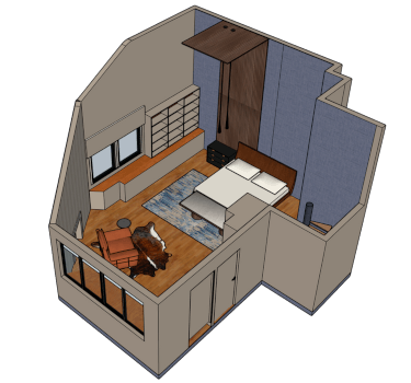 mockup design of bedroom