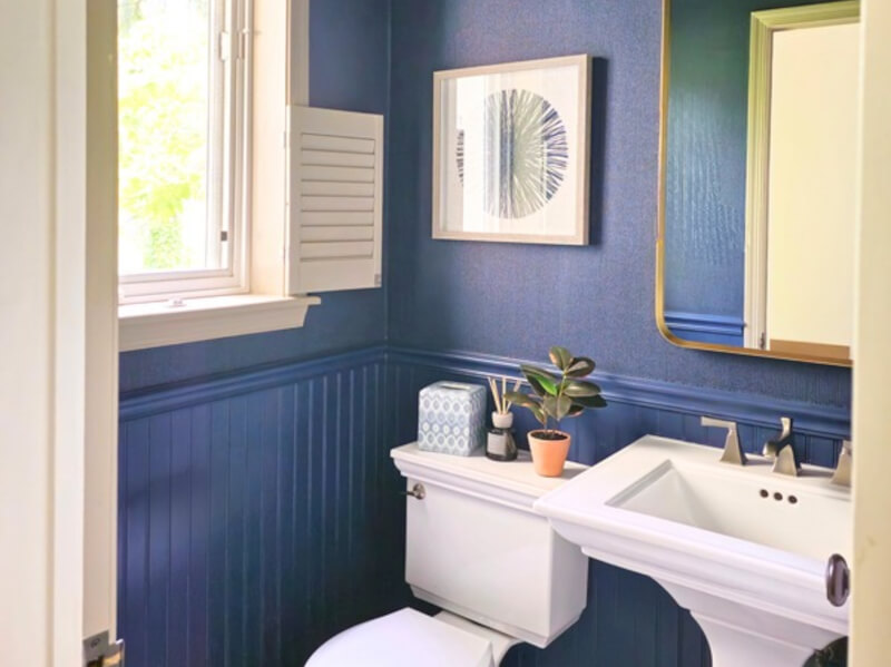 after picture of a powder room