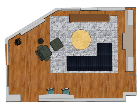 mockup design of tv room